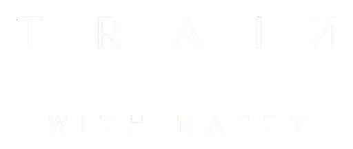 This is a logo for 'Train with Matty'